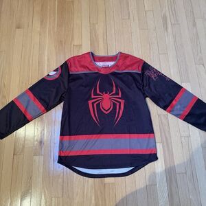Marvel Jersey Spider-Man Long Sleeve Miles Morales 11 Freeze Superhero Sz L New